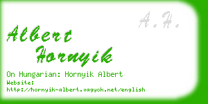 albert hornyik business card